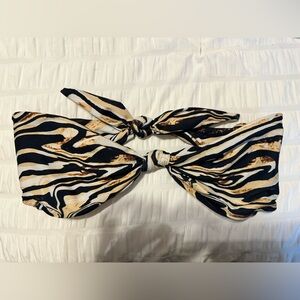 Skatie Zebra Print Strapless Bathing Suit Top